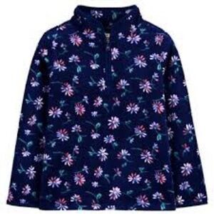 Baby Girl OshKosh Fleece Pullover Sweatshirt Floral quarter zip size 12 months